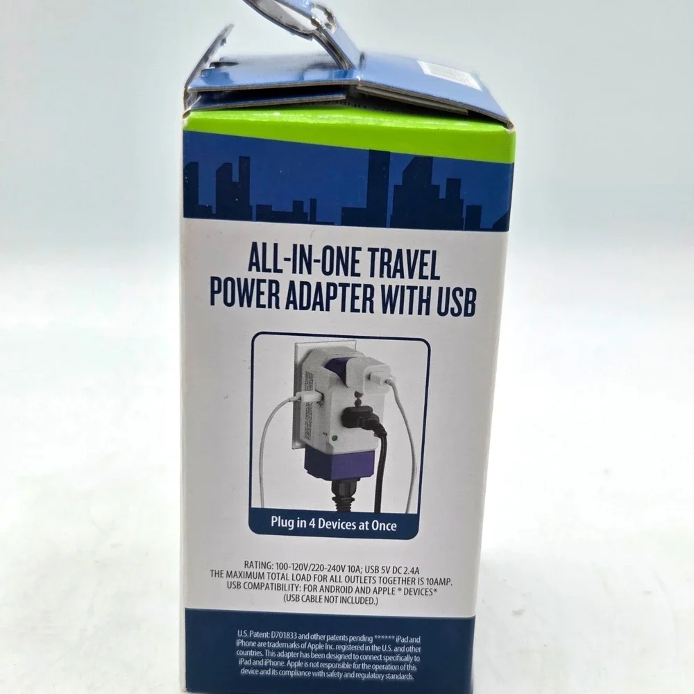 USB Adapter BRAND NEW‎ Protege All-In-One Travel Power Adapter With USB